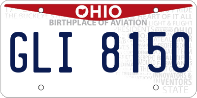 OH license plate GLI8150