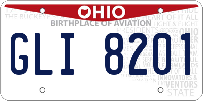 OH license plate GLI8201