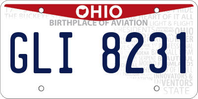 OH license plate GLI8231