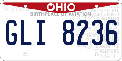 OH license plate GLI8236