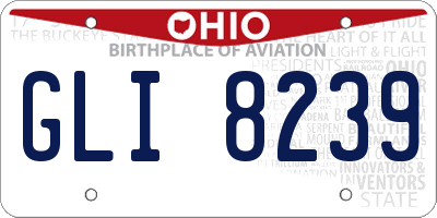 OH license plate GLI8239