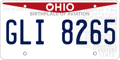 OH license plate GLI8265