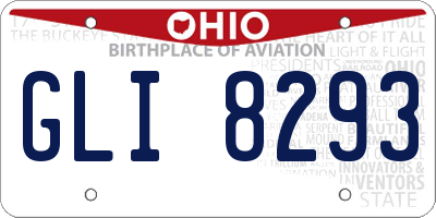 OH license plate GLI8293