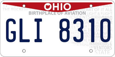 OH license plate GLI8310