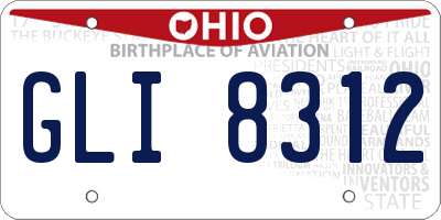 OH license plate GLI8312
