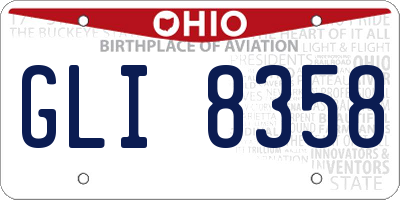 OH license plate GLI8358