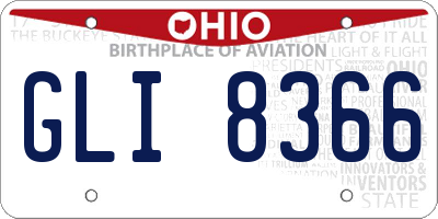 OH license plate GLI8366