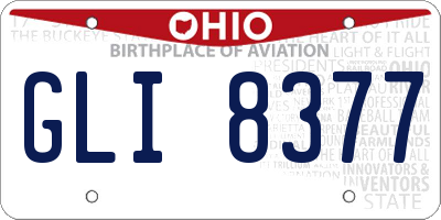 OH license plate GLI8377