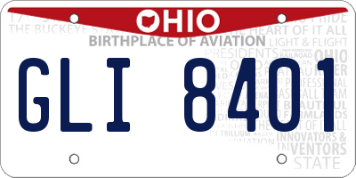 OH license plate GLI8401