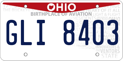 OH license plate GLI8403