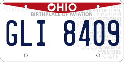 OH license plate GLI8409