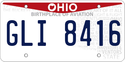 OH license plate GLI8416