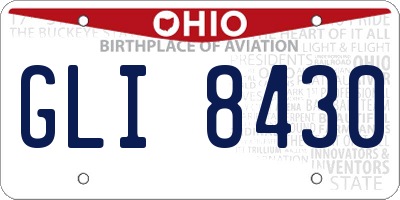 OH license plate GLI8430