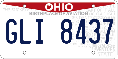 OH license plate GLI8437