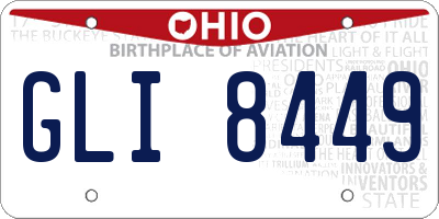 OH license plate GLI8449