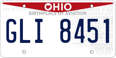OH license plate GLI8451