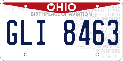 OH license plate GLI8463