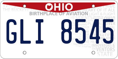 OH license plate GLI8545