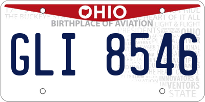 OH license plate GLI8546