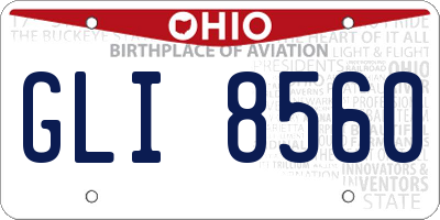 OH license plate GLI8560