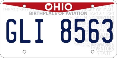 OH license plate GLI8563