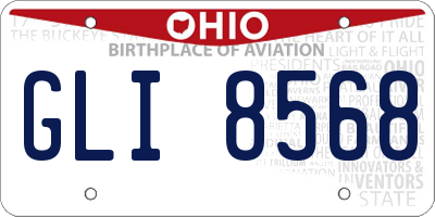 OH license plate GLI8568