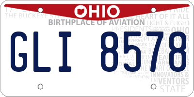 OH license plate GLI8578