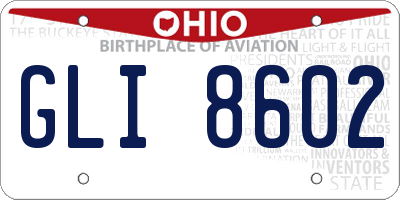 OH license plate GLI8602