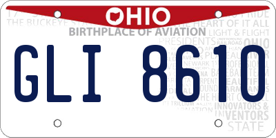 OH license plate GLI8610