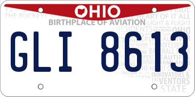 OH license plate GLI8613