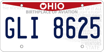 OH license plate GLI8625