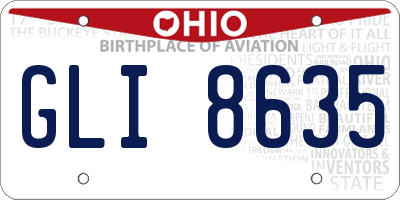 OH license plate GLI8635