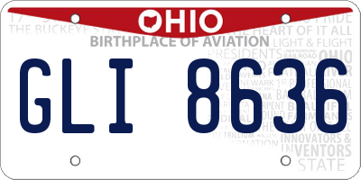 OH license plate GLI8636