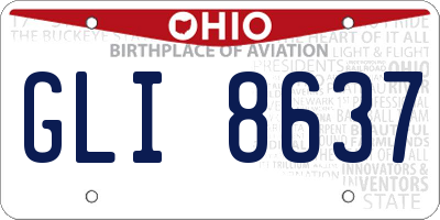 OH license plate GLI8637