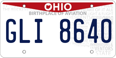 OH license plate GLI8640