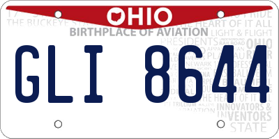OH license plate GLI8644