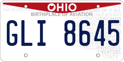 OH license plate GLI8645
