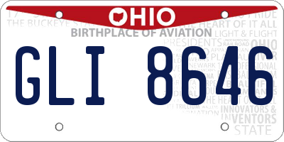 OH license plate GLI8646