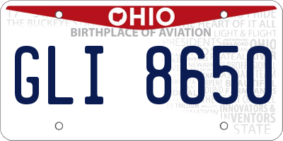 OH license plate GLI8650