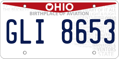 OH license plate GLI8653