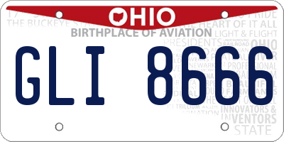 OH license plate GLI8666