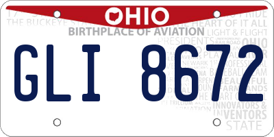 OH license plate GLI8672