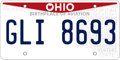 OH license plate GLI8693