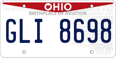 OH license plate GLI8698