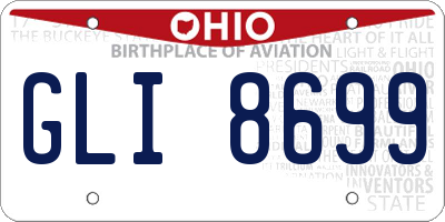 OH license plate GLI8699