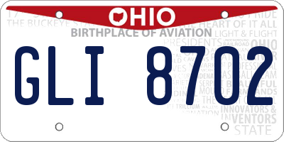 OH license plate GLI8702