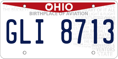 OH license plate GLI8713