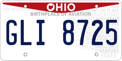OH license plate GLI8725