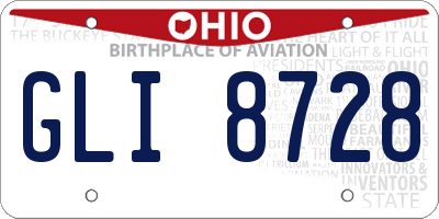 OH license plate GLI8728