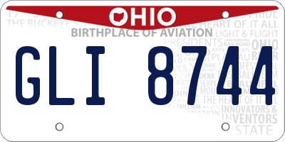 OH license plate GLI8744